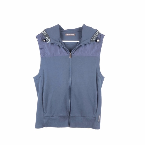 Michael Kors  Blue Vest with Hood Men M - Picture 1 of 4